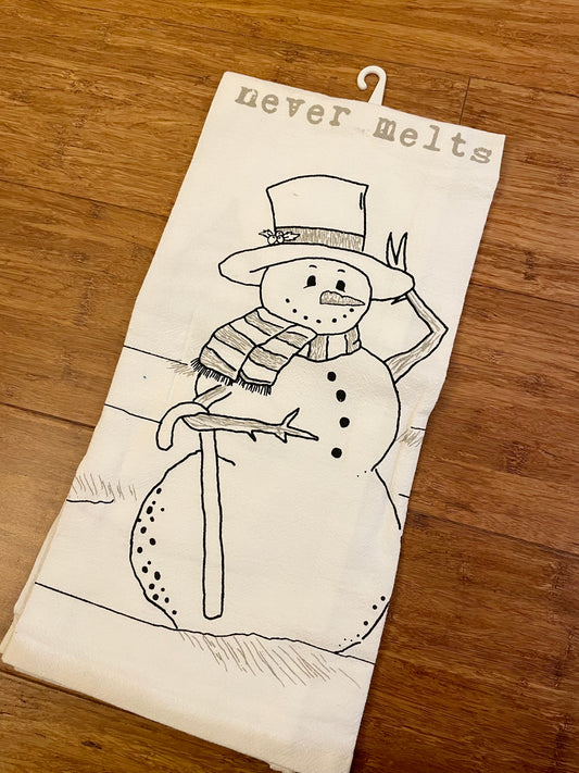 Snowman Tea Towel