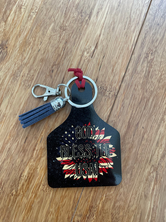 Cow Tag Keychain