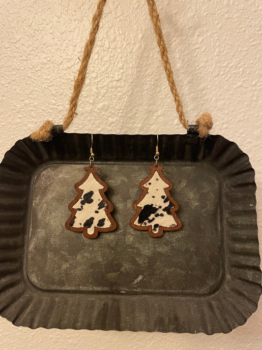 Christmas Tree Animal Print Earrings